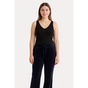 Charlotte Russe Velour Sweatpants - Size Junior 10, Navy Blue